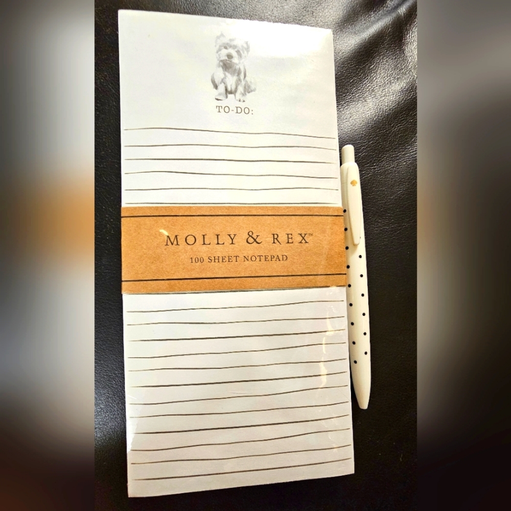 Kate Spade Black Ink Ballpoint Pen and Notepad Bundle NWOT